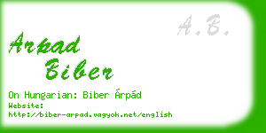arpad biber business card