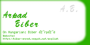 arpad biber business card